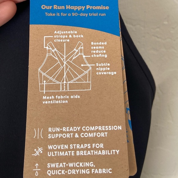 Brooks drive interlace run sports bra black 38 A/B - Picture 13 of 13